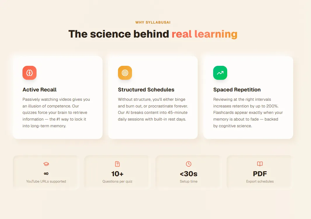 SyllabusAI YouTube to structure learning gallery image
