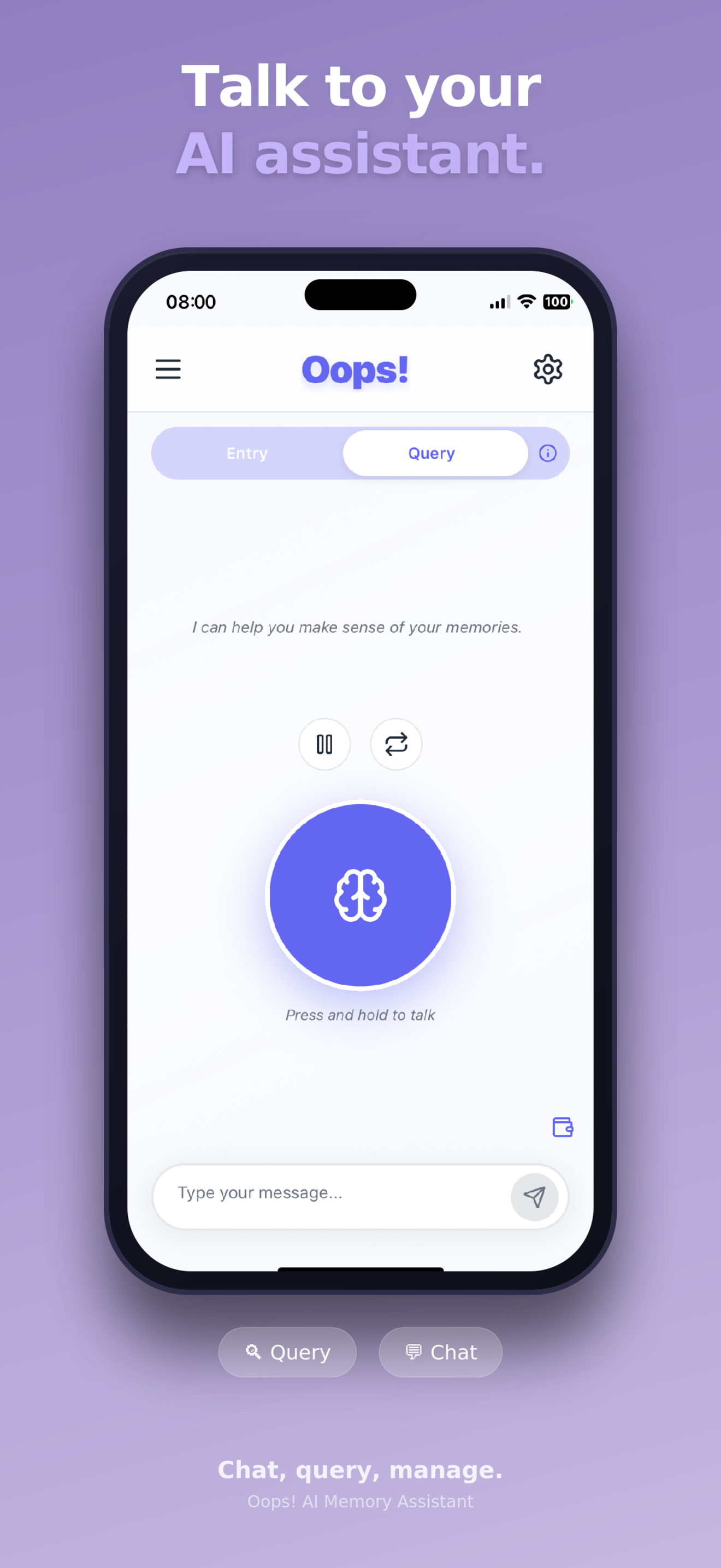 Oops! AI Memory Assistant - Screenshot 3 showing product features and functionality