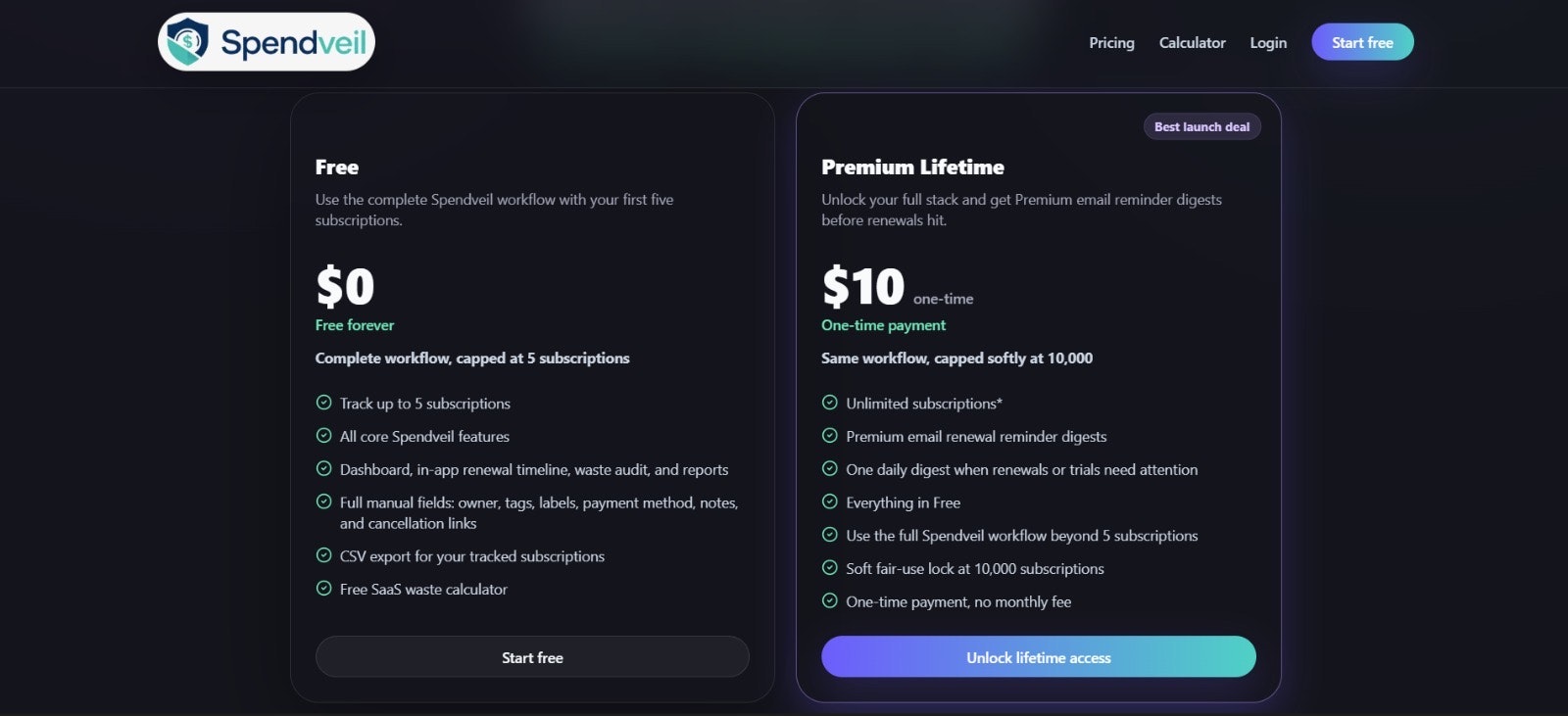Spendveil — subscription tracker gallery image
