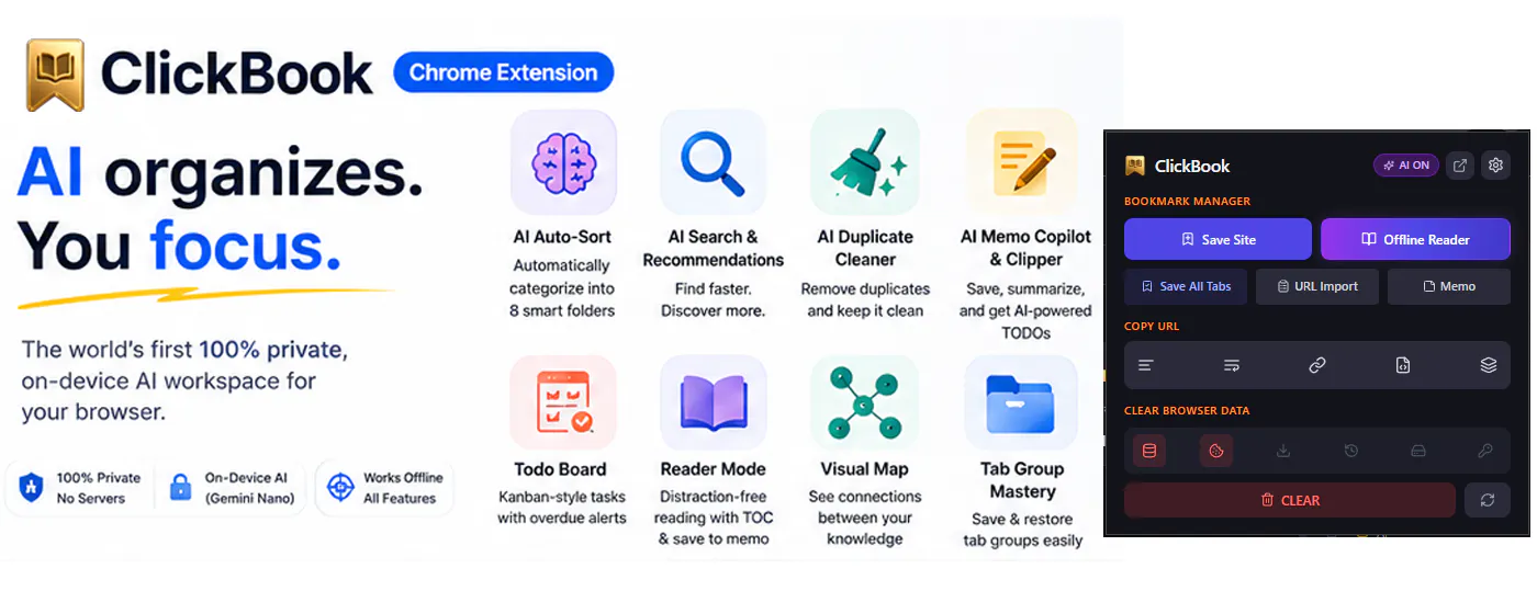 ClickBook AI - Bookmark & Task Manager gallery image