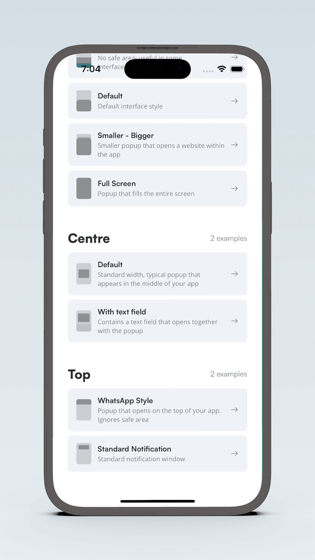Média Bibliothèque Swiftui: PopupView - La présentation des popups rendait simple 2