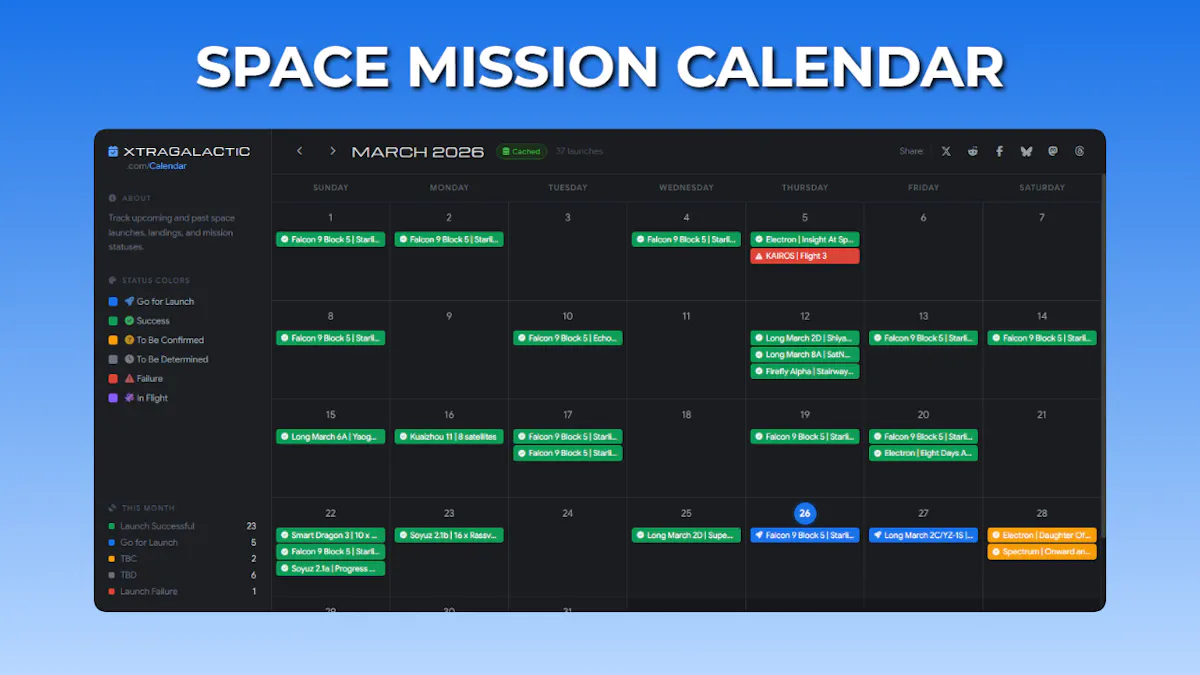 Space Mission Calendar