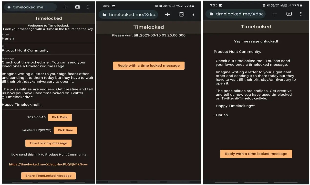 Mídia 1 de Timelocked - Bloqueie suas mensagens até um tempo no futuro