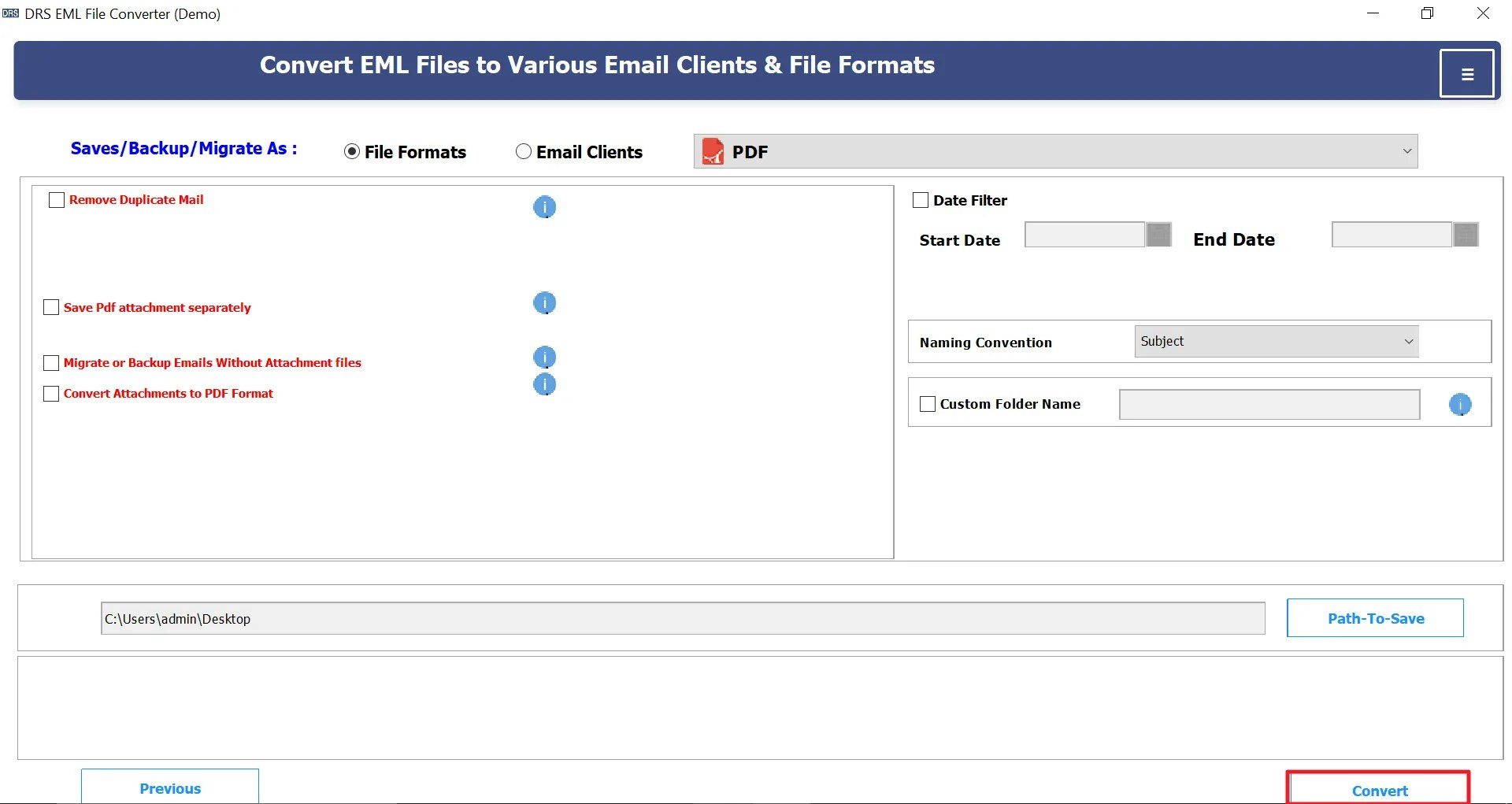 DRSSSOFTECH EML para PDF Converter media 4