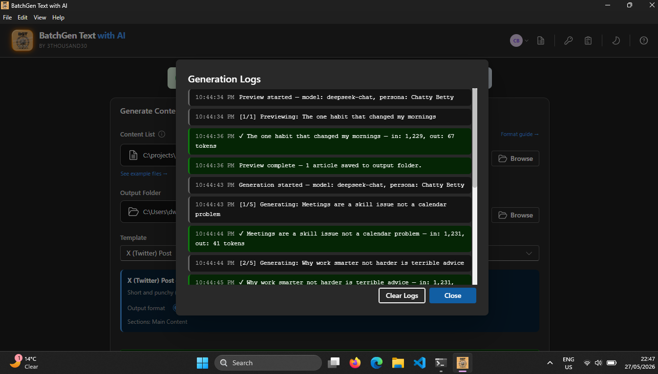 BatchGen Text with AI - v1.1.1 gallery image