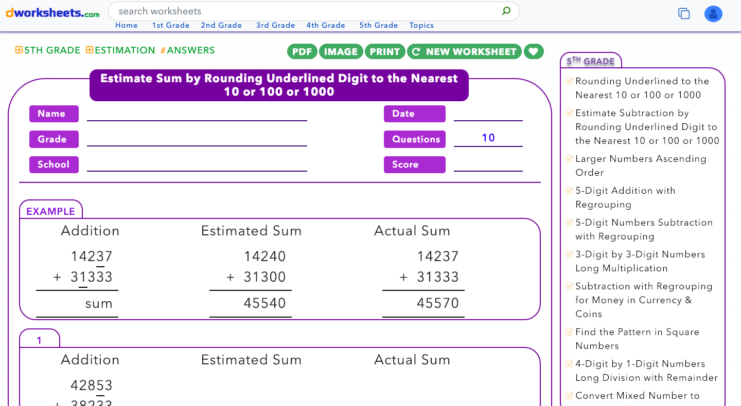 Dworksheets gallery image