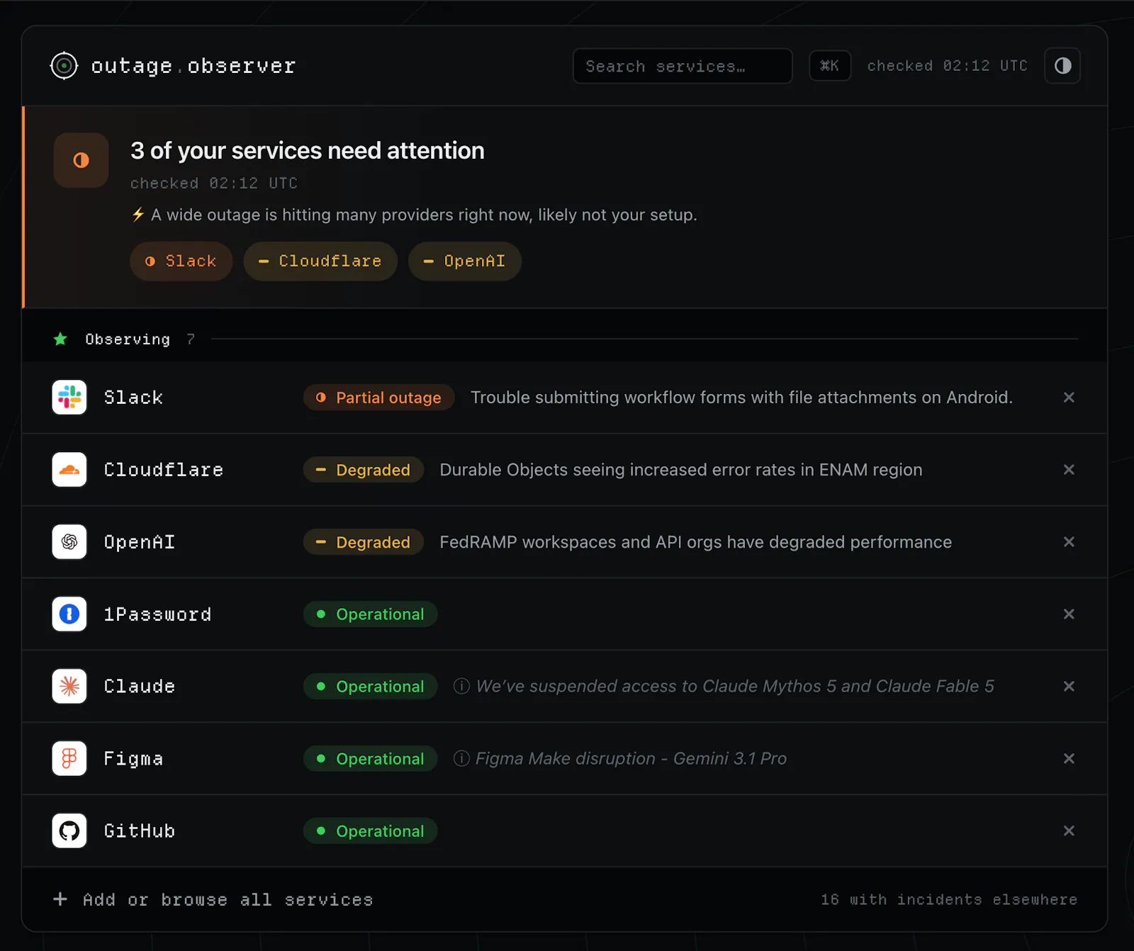 Outage Observer screenshot 3