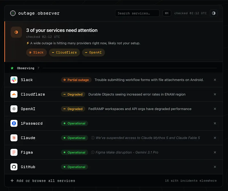 Outage Observer screenshot 3