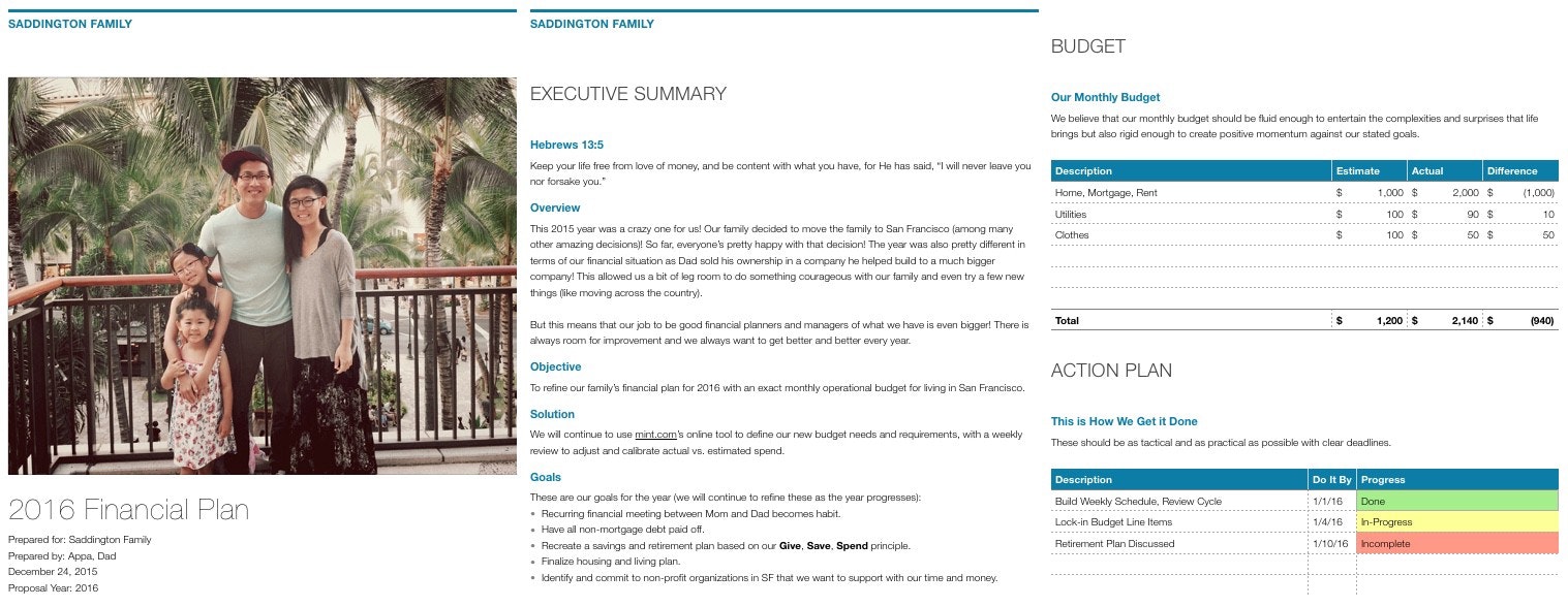 Simple Family Financial Template gallery image