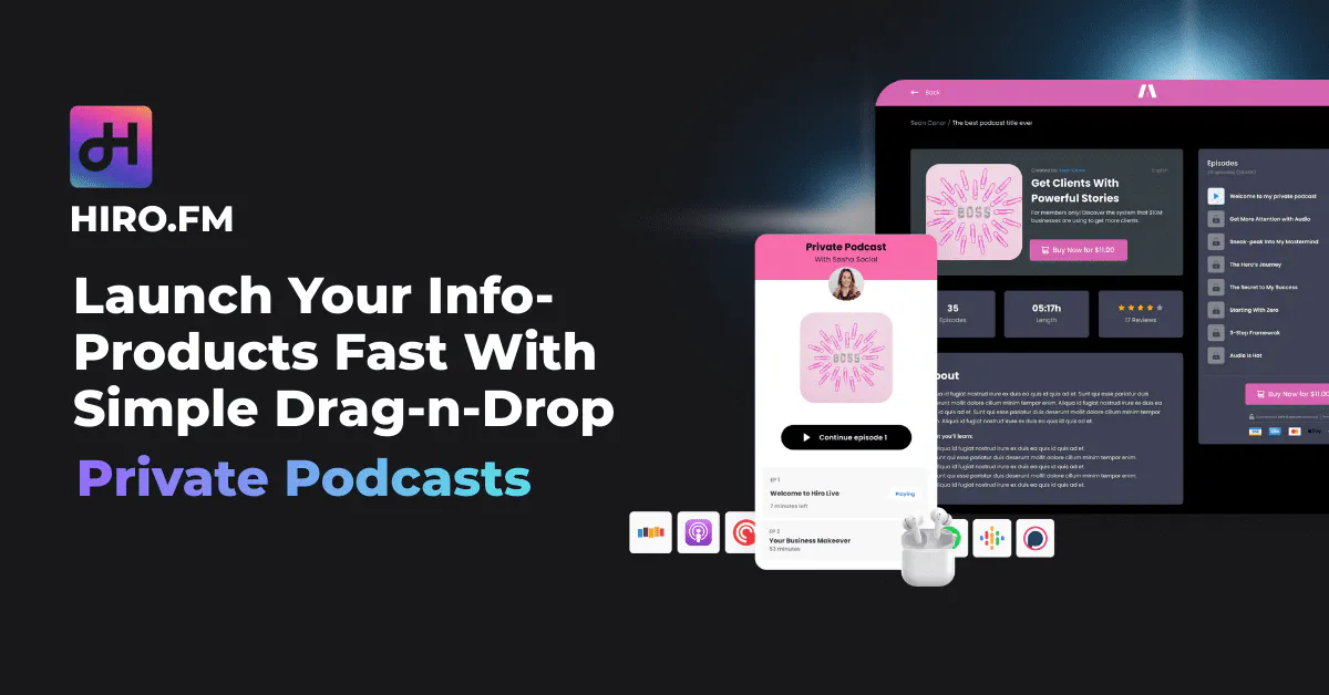 Hiro.fm Private Podcast Platform gallery image