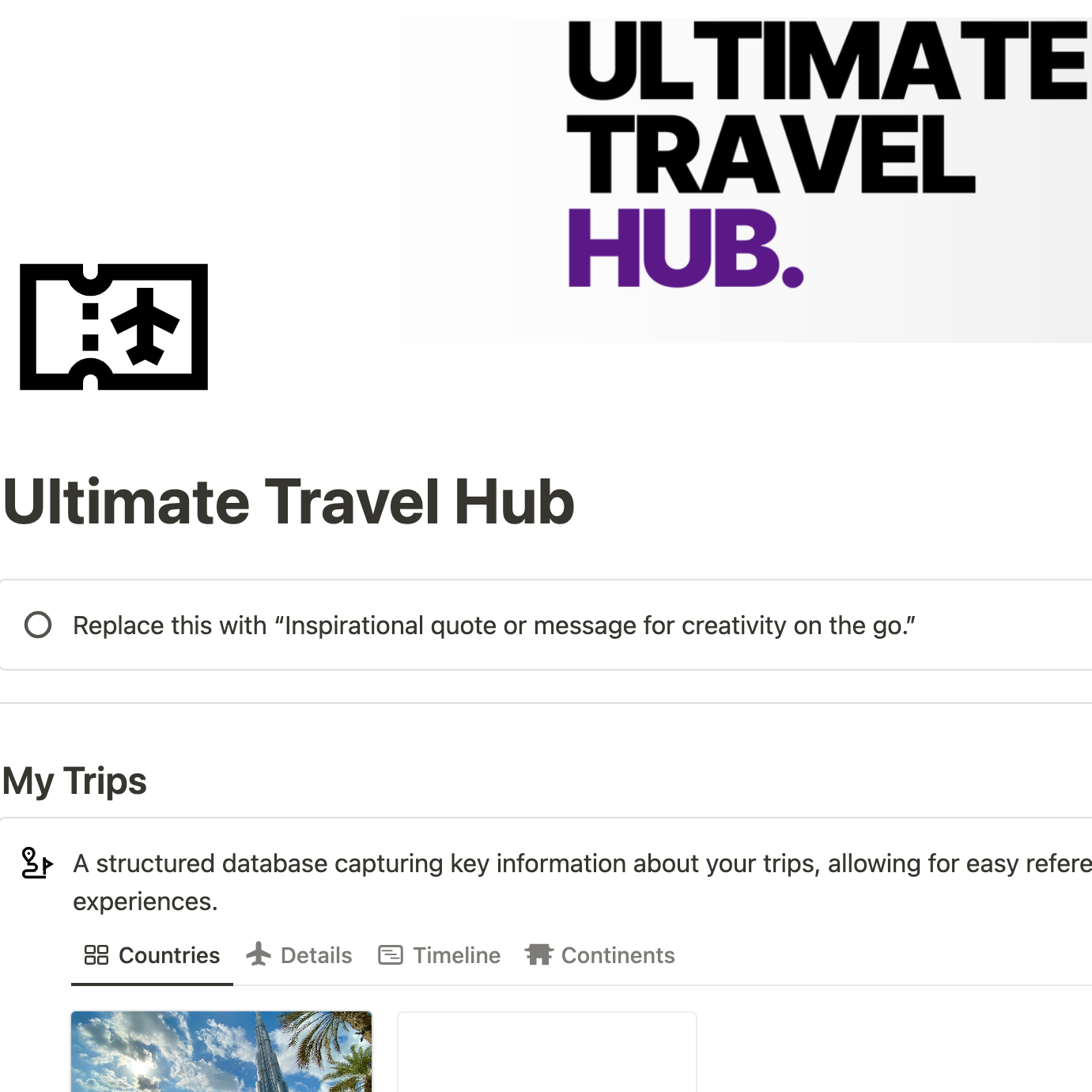 Ultimate Travel Hub