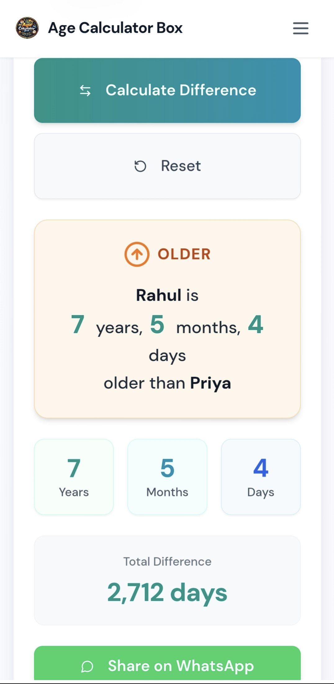 Age Calculator Box  gallery image