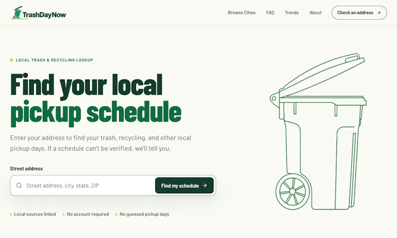 TrashDayNow screenshot 3