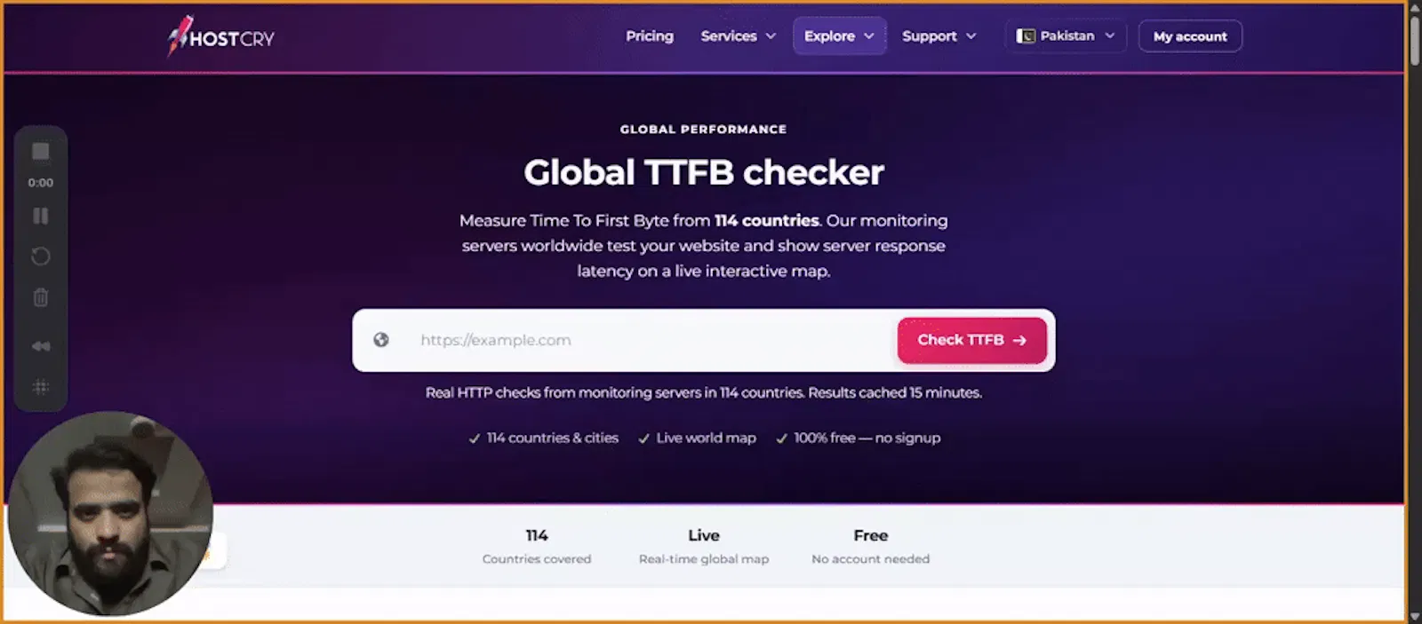 HostCry Global TTFB Checker screenshot 1 (video preview)