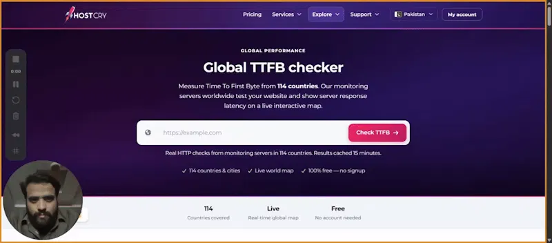 HostCry Global TTFB Checker screenshot 1 (video preview)