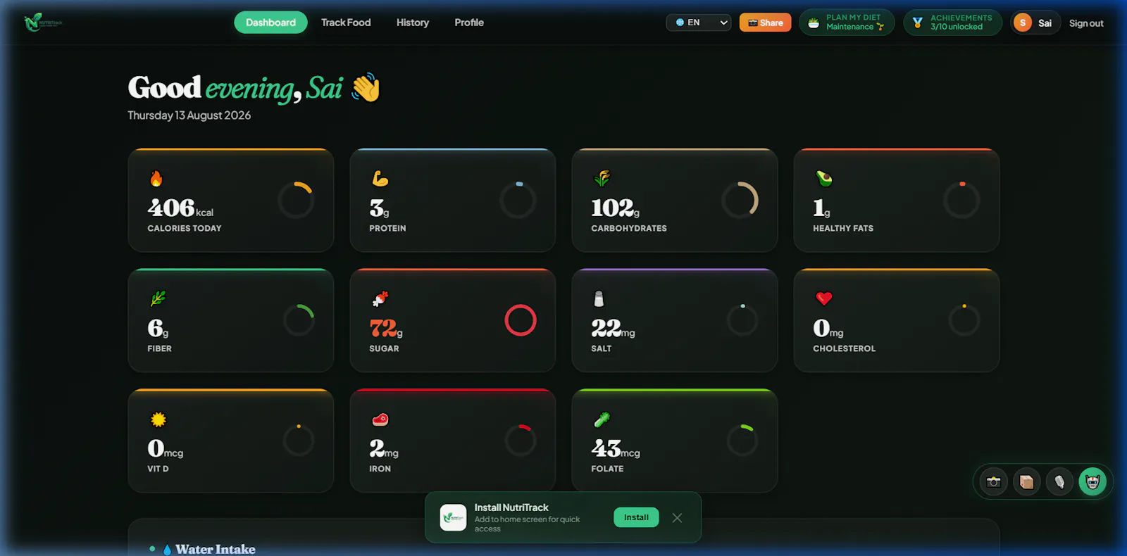 NutriTrack screenshot 3