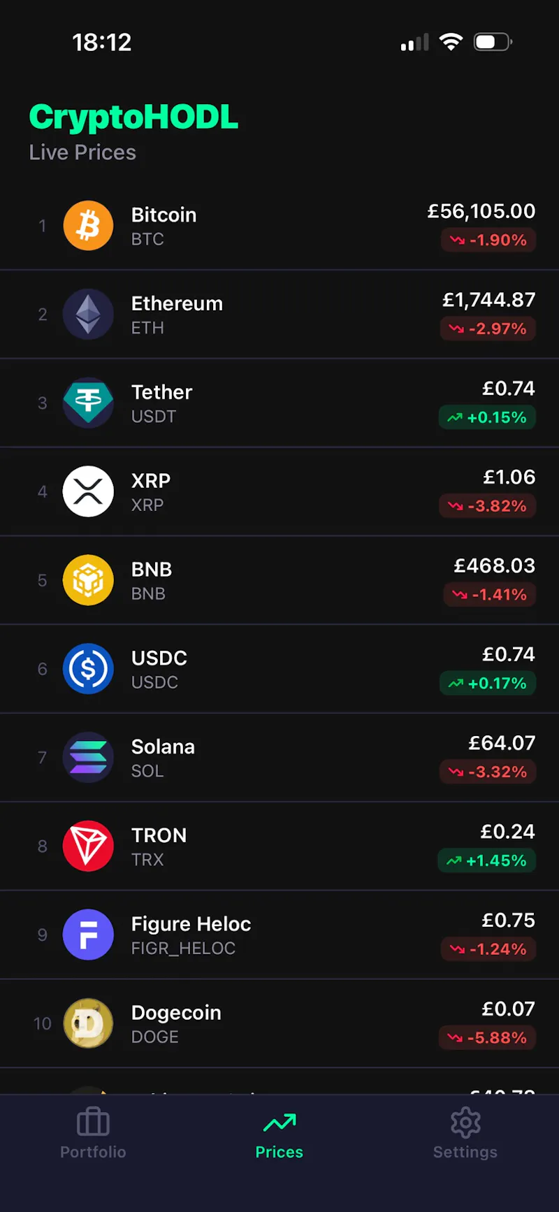 CryptoHODL screenshot 3