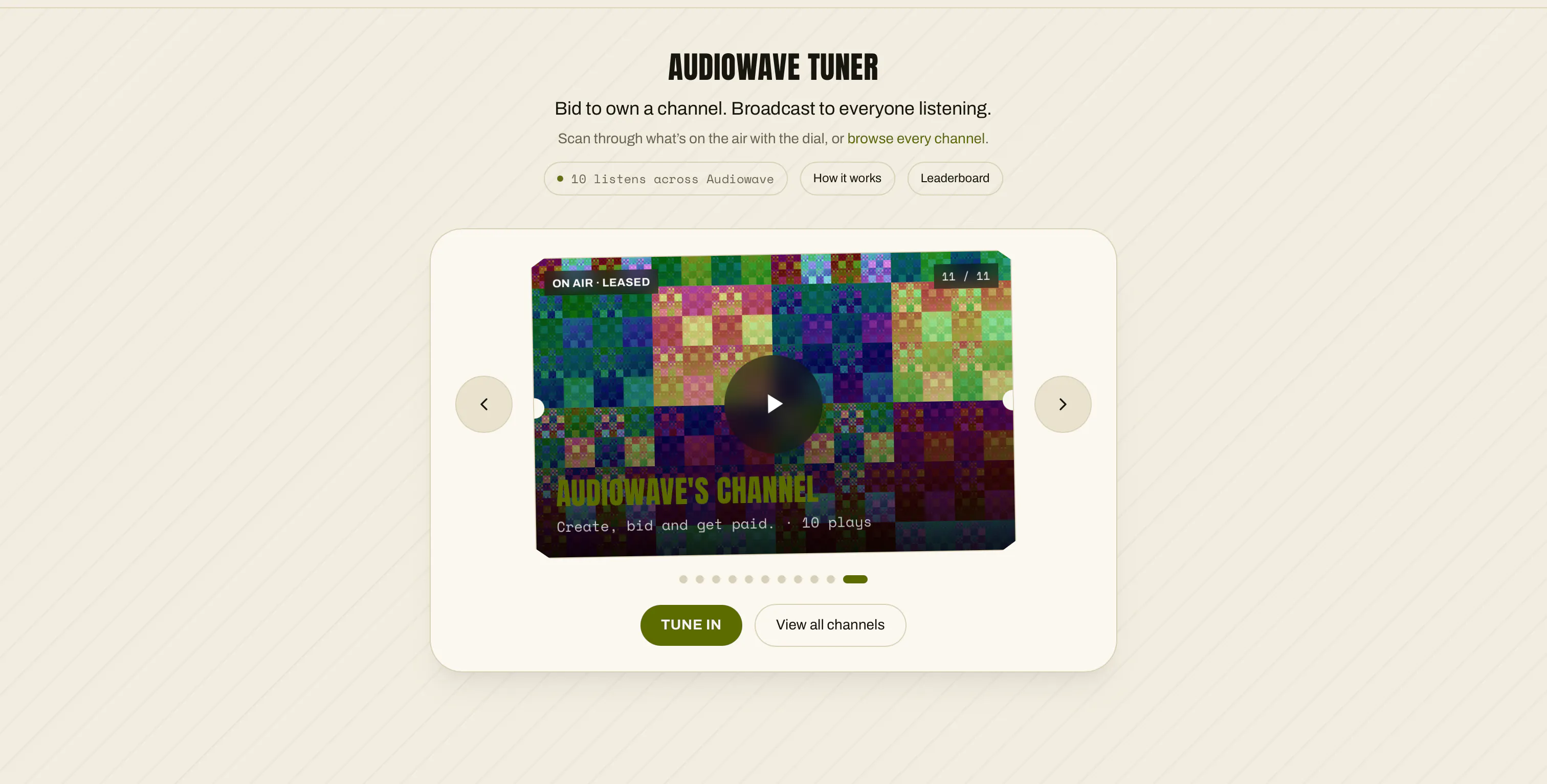 Audiowave — voice channel auctions gallery image
