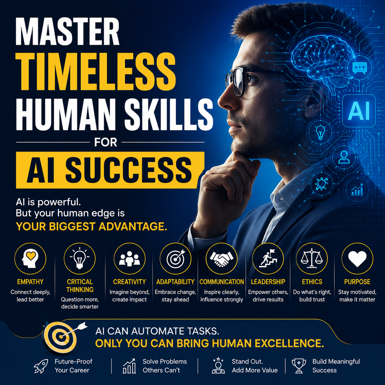 Timeless Human Skills for AI Success.