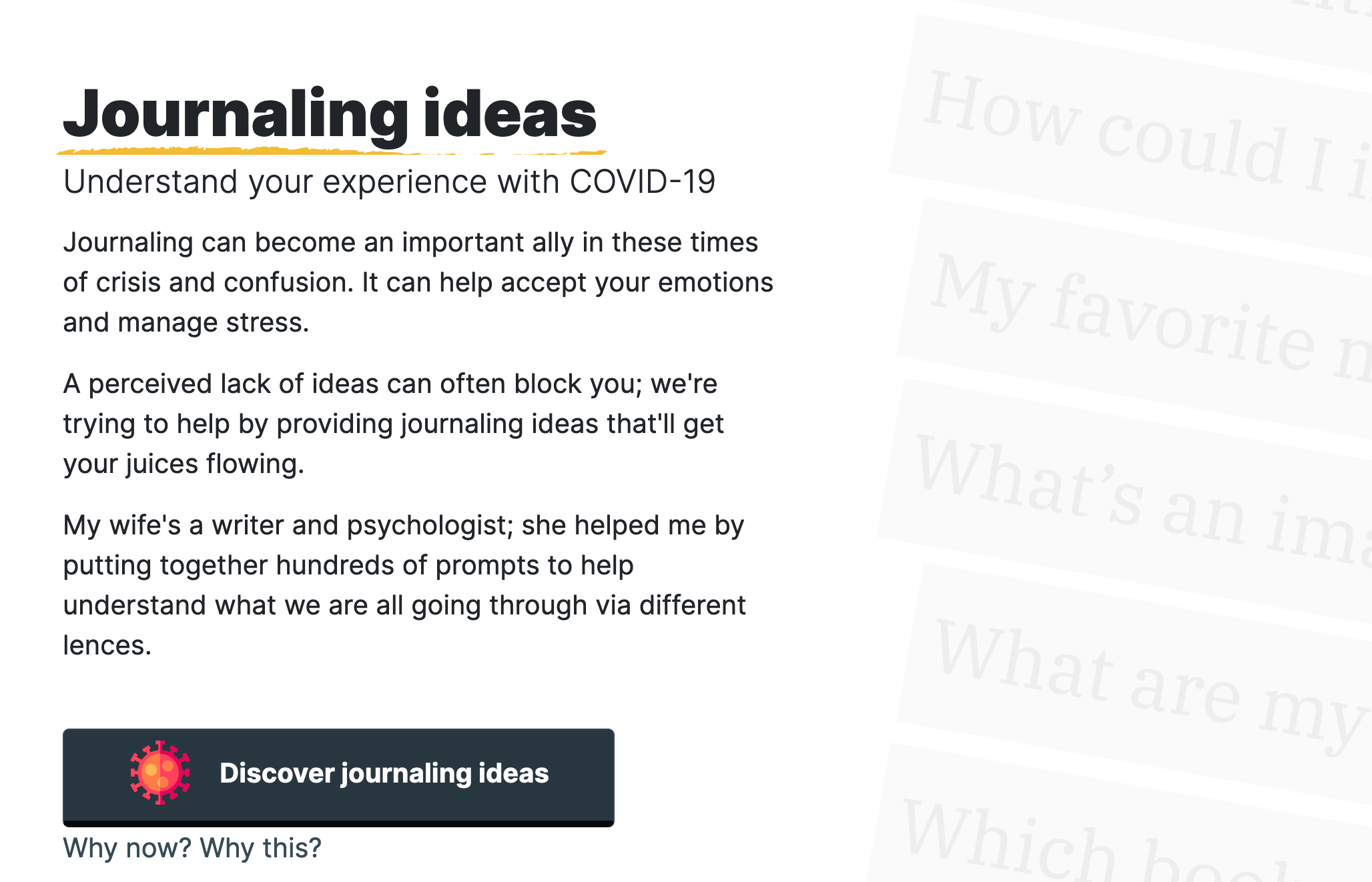 COVID-19 Journal Idea Generator gallery image