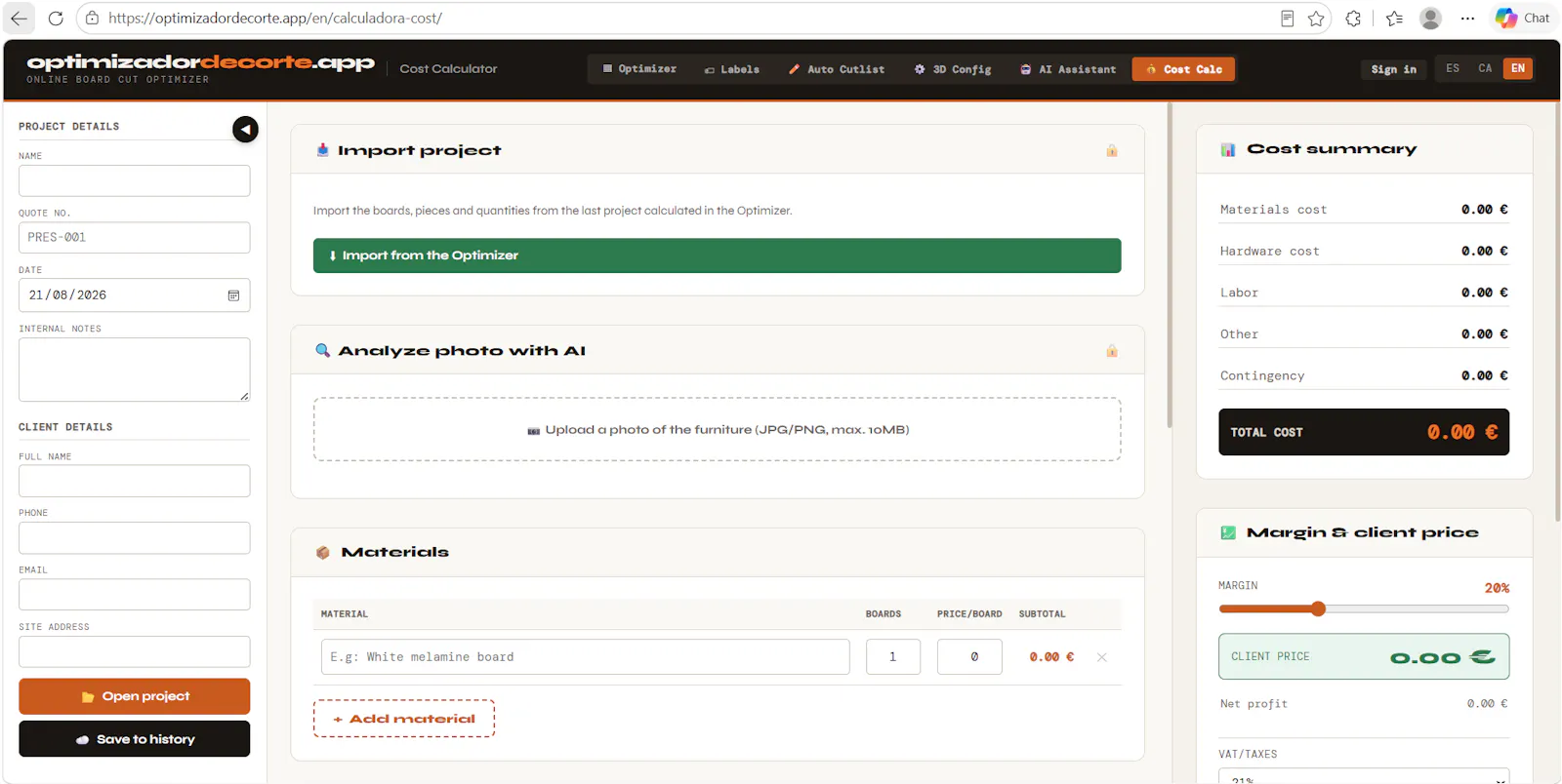 Free Cutting Optimizer screenshot 4