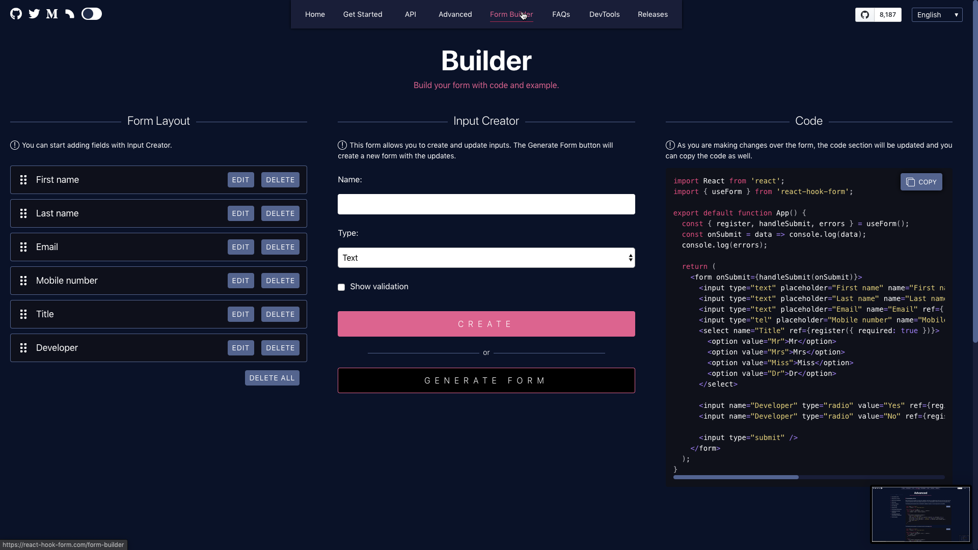 React Hook Form gallery image