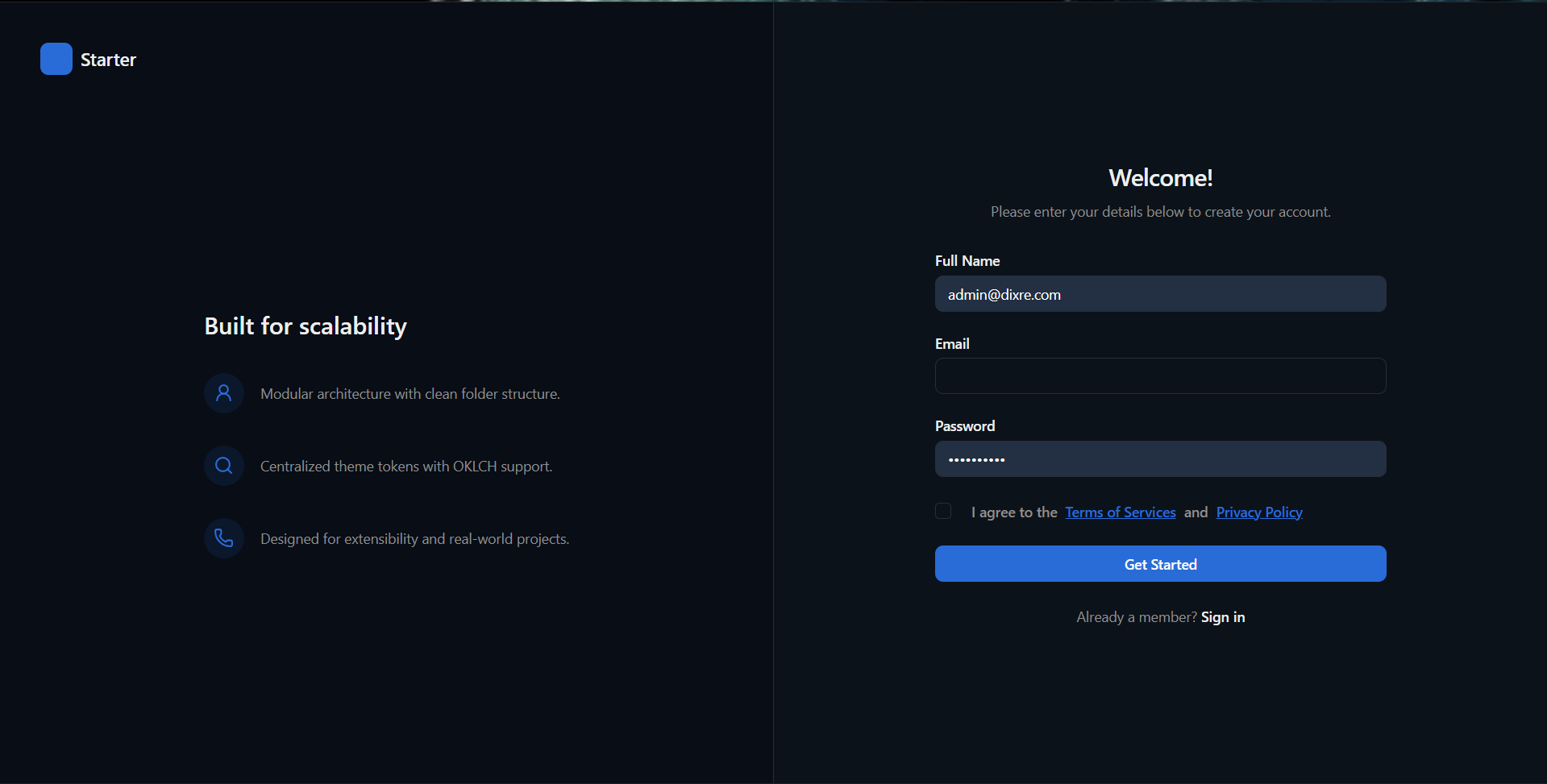 React Dashboard Starter Kit gallery image
