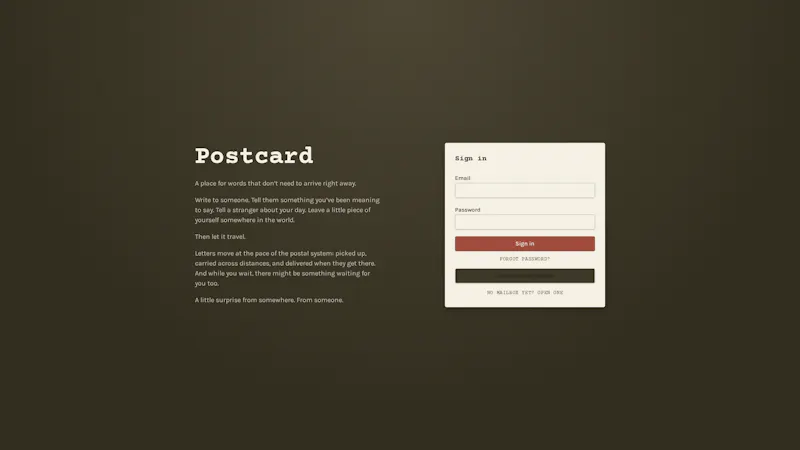 Postcard - Go Slow Mail screenshot 1