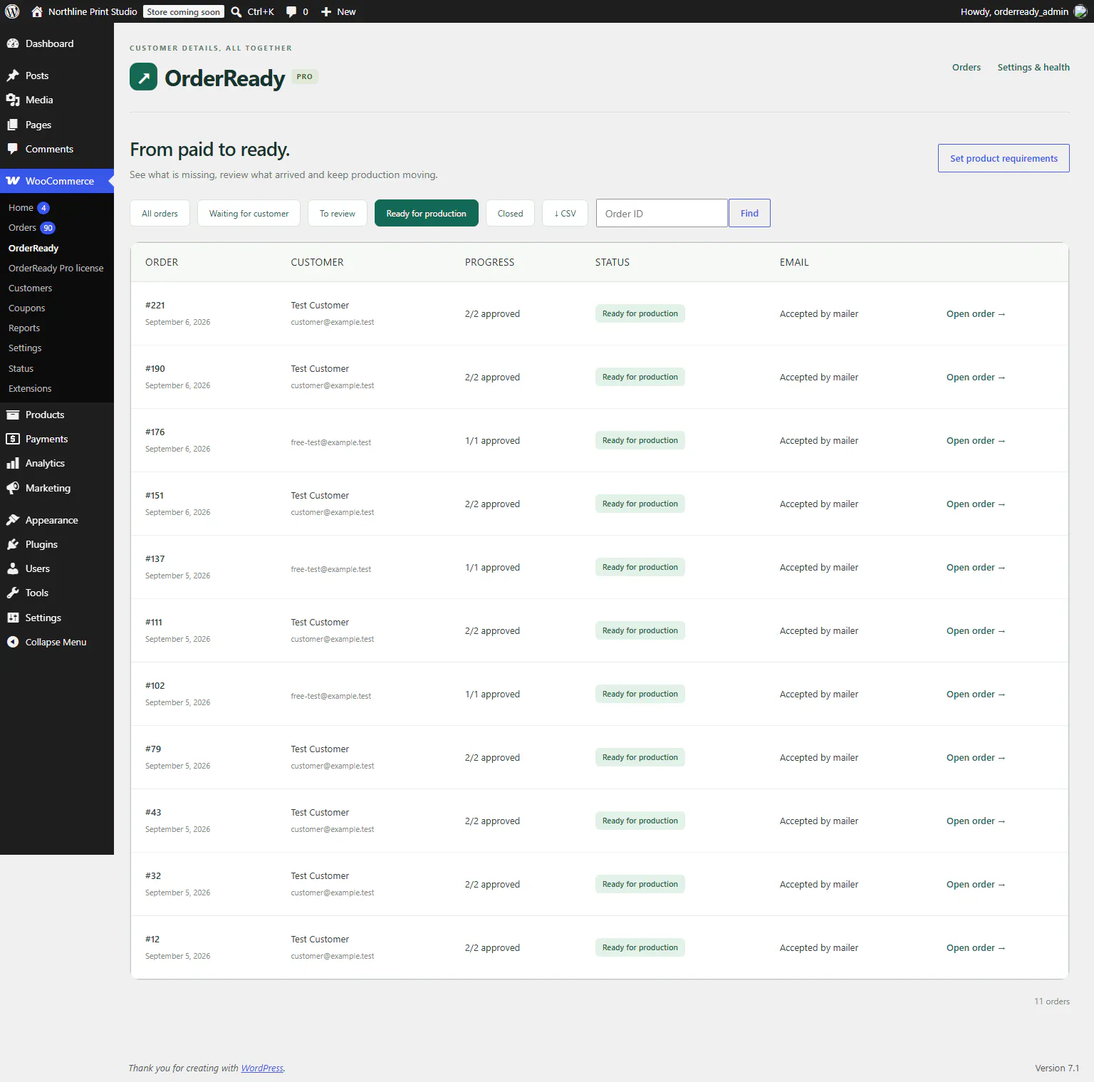 OrderReady for WooCommerce gallery image