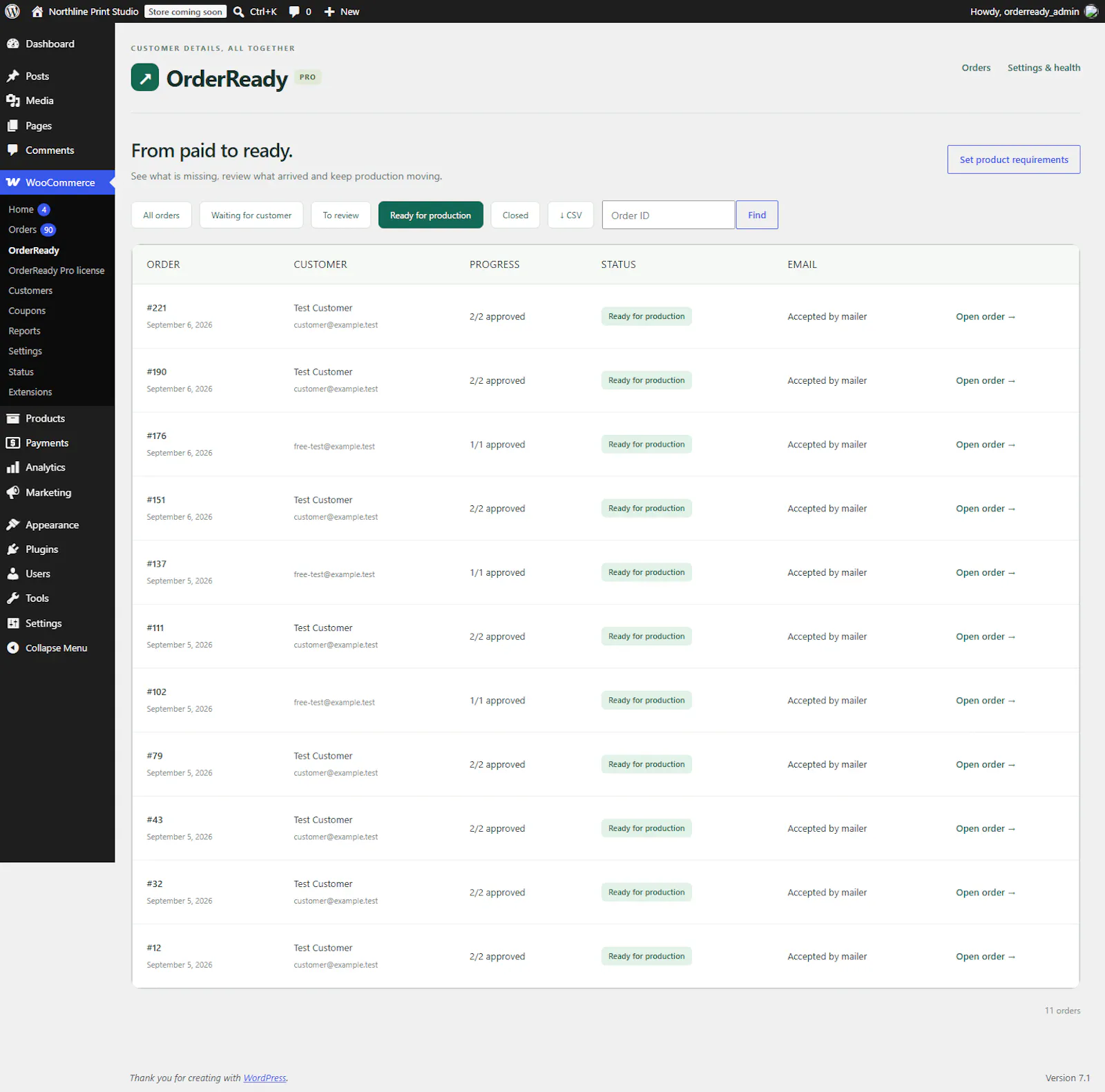 OrderReady for WooCommerce screenshot 4