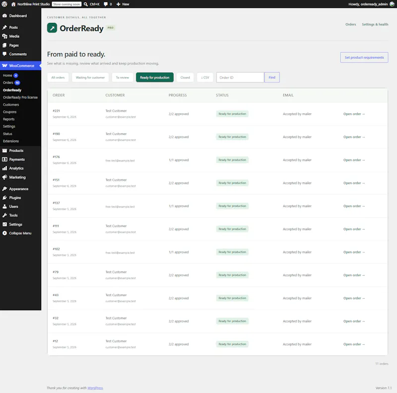 OrderReady for WooCommerce screenshot 4