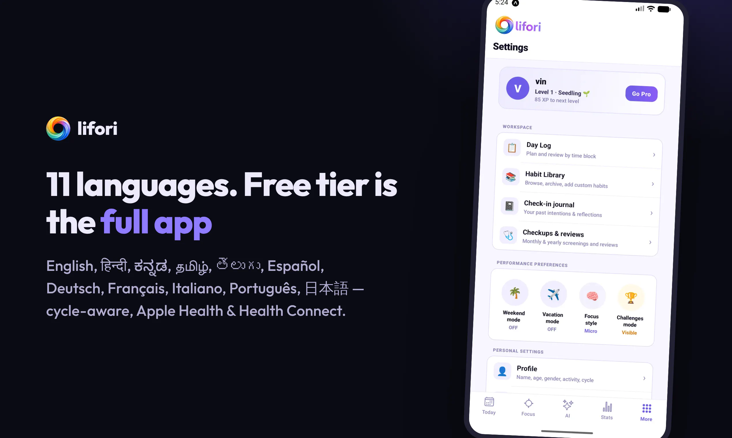 lifori - Habit Tracker & AI Coach screenshot