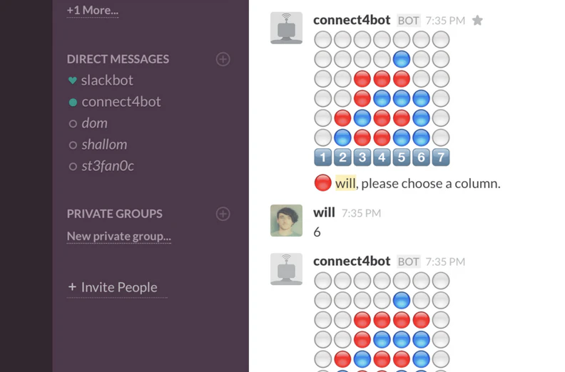 Slack Connect 4 Bot