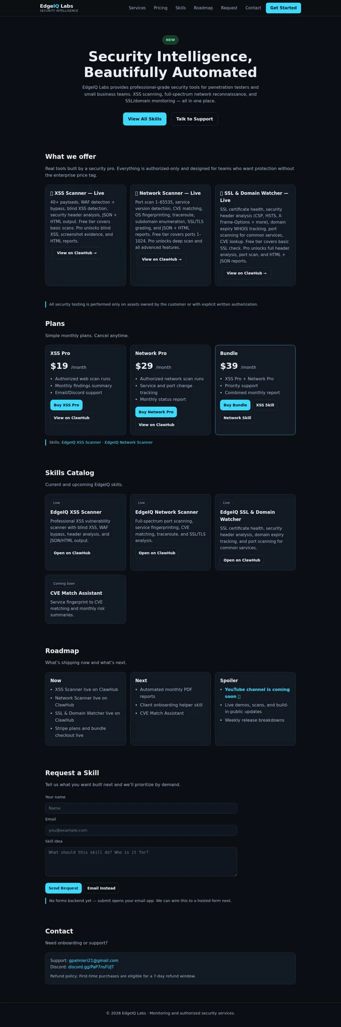 EdgeIQ Labs — Cybersecurity Monitoring  screenshot 1