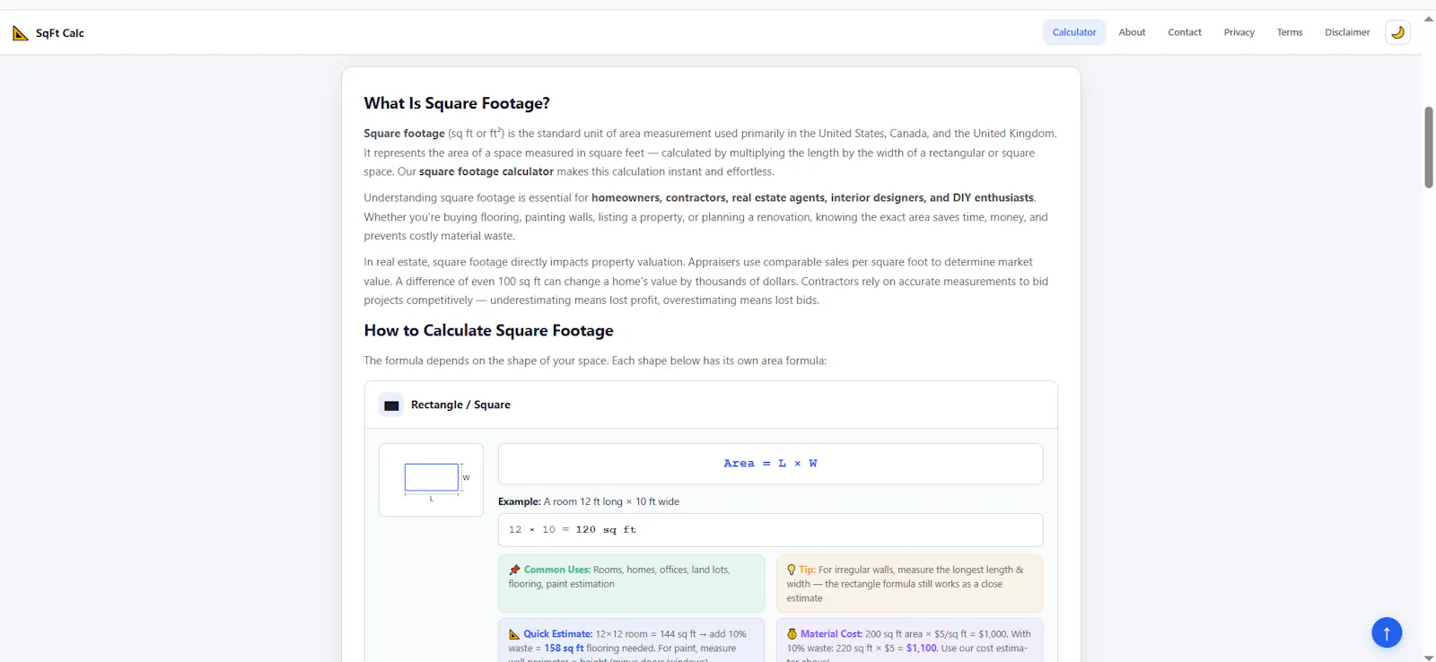 Square Footage Calculator screenshot 3