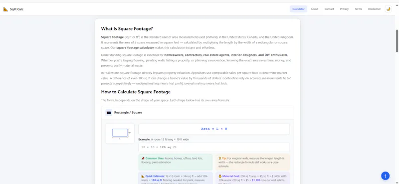 Square Footage Calculator screenshot 3