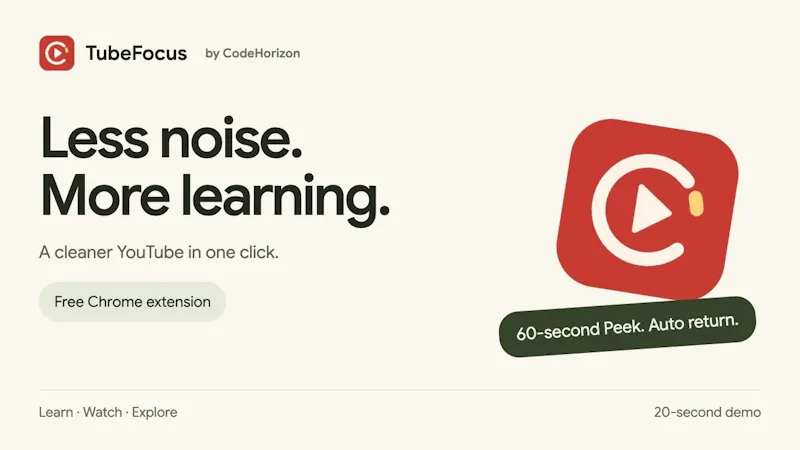 TubeFocus screenshot 1 (video preview)