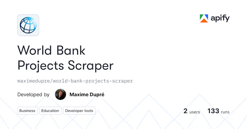 World Bank Projects Scraper screenshot 1