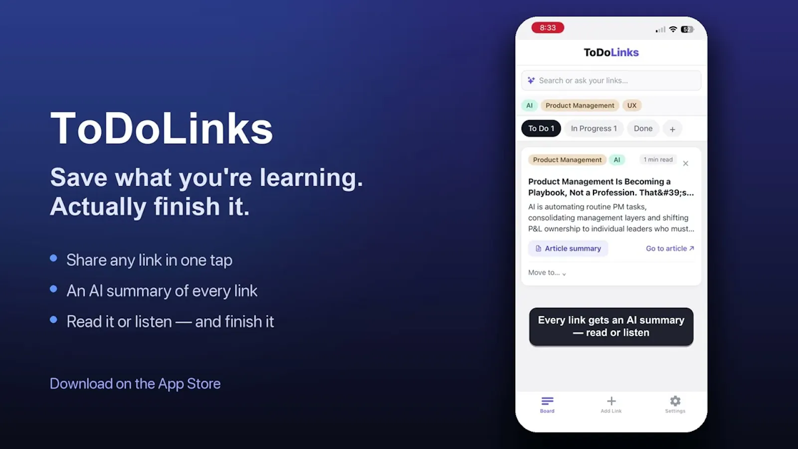 ToDoLinks screenshot 1 (video preview)