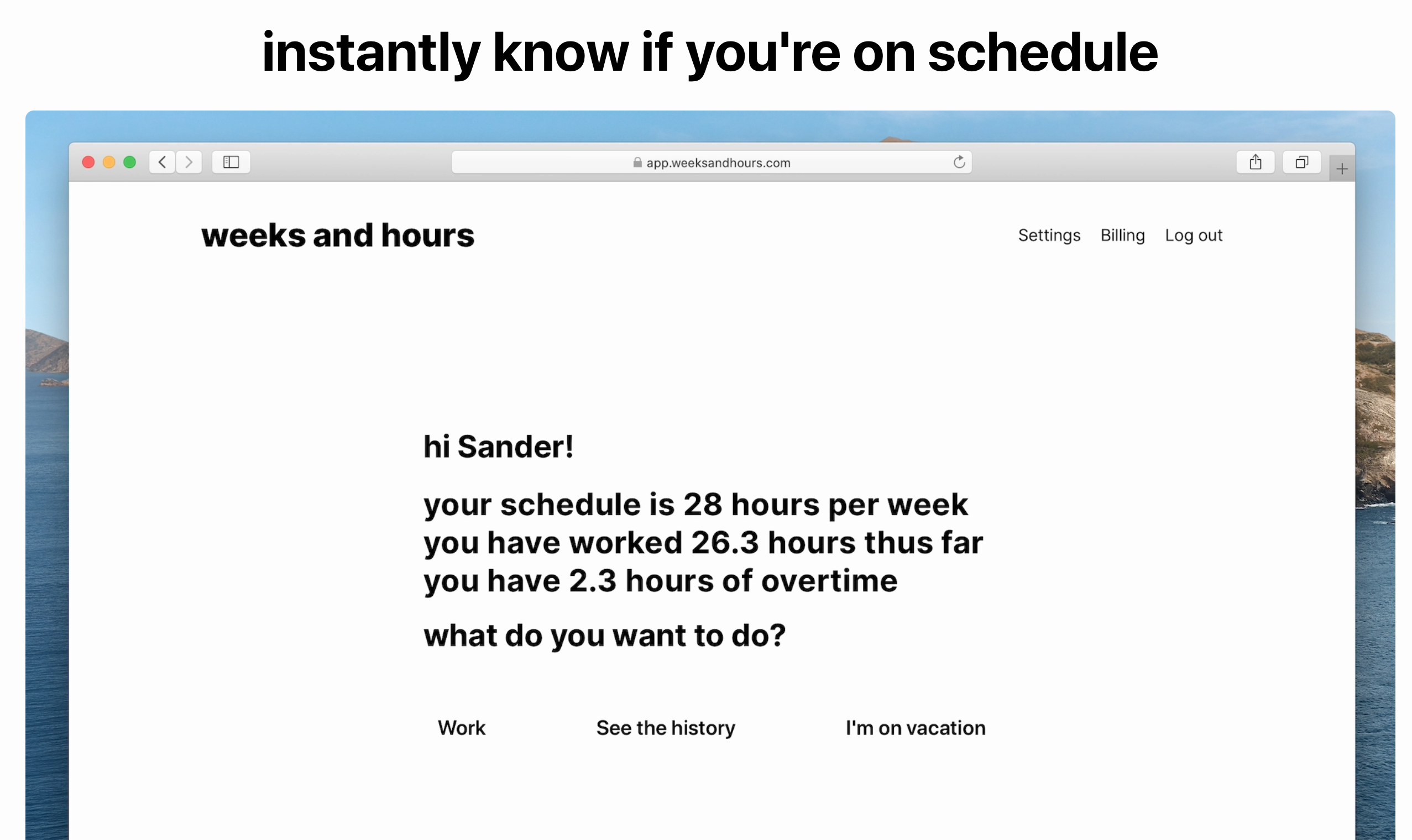 weeks and hours gallery image