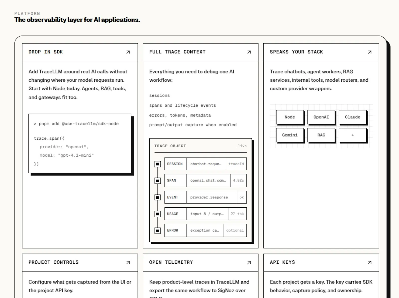 TraceLLM screenshot 2