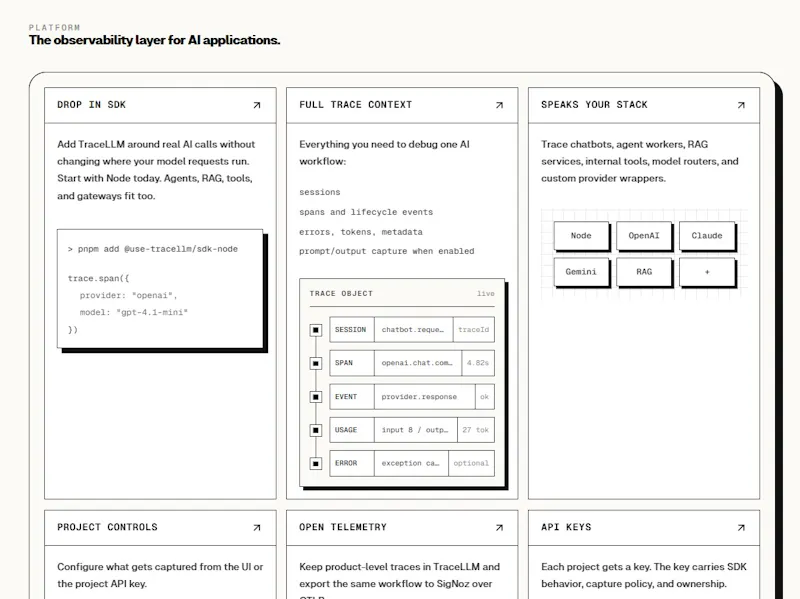TraceLLM screenshot 2