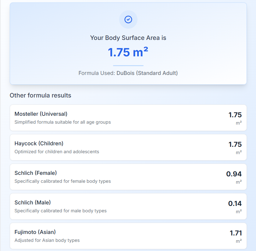 BSA Calculator gallery image
