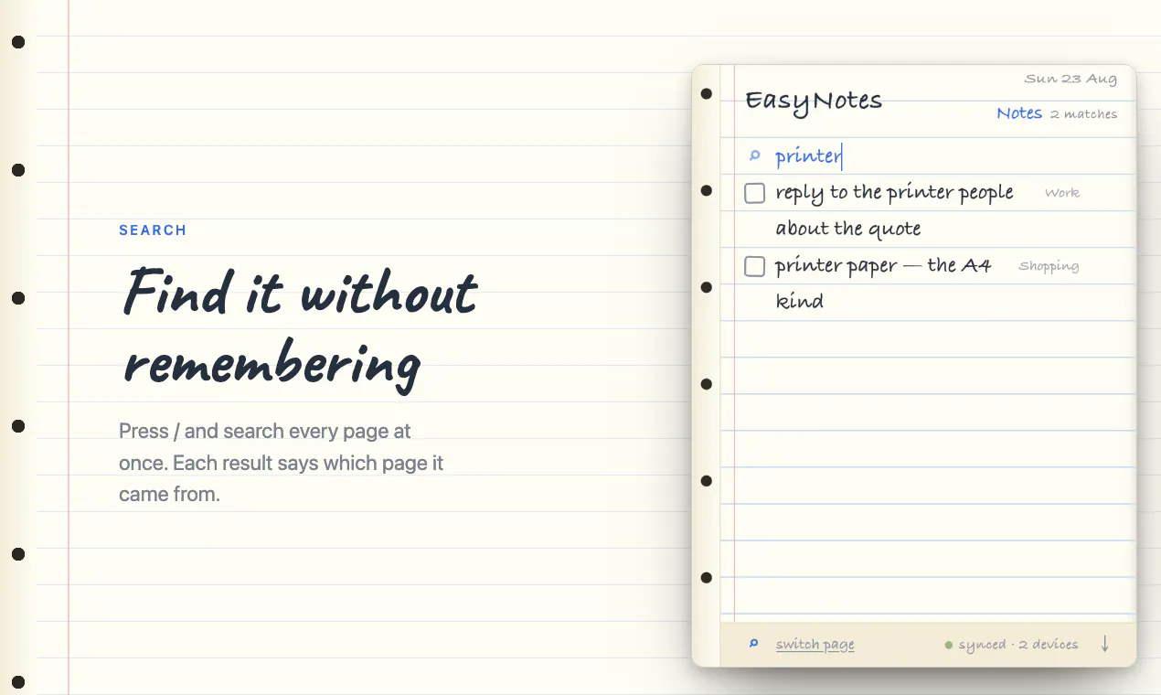 EasyNotes — pocket notebook for browser gallery image