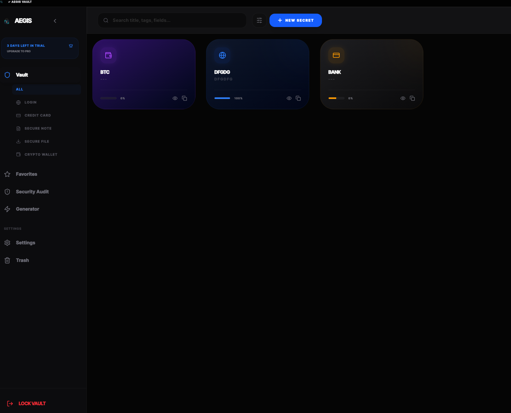 Aegis Vault - Screenshot 2 showing product features and functionality