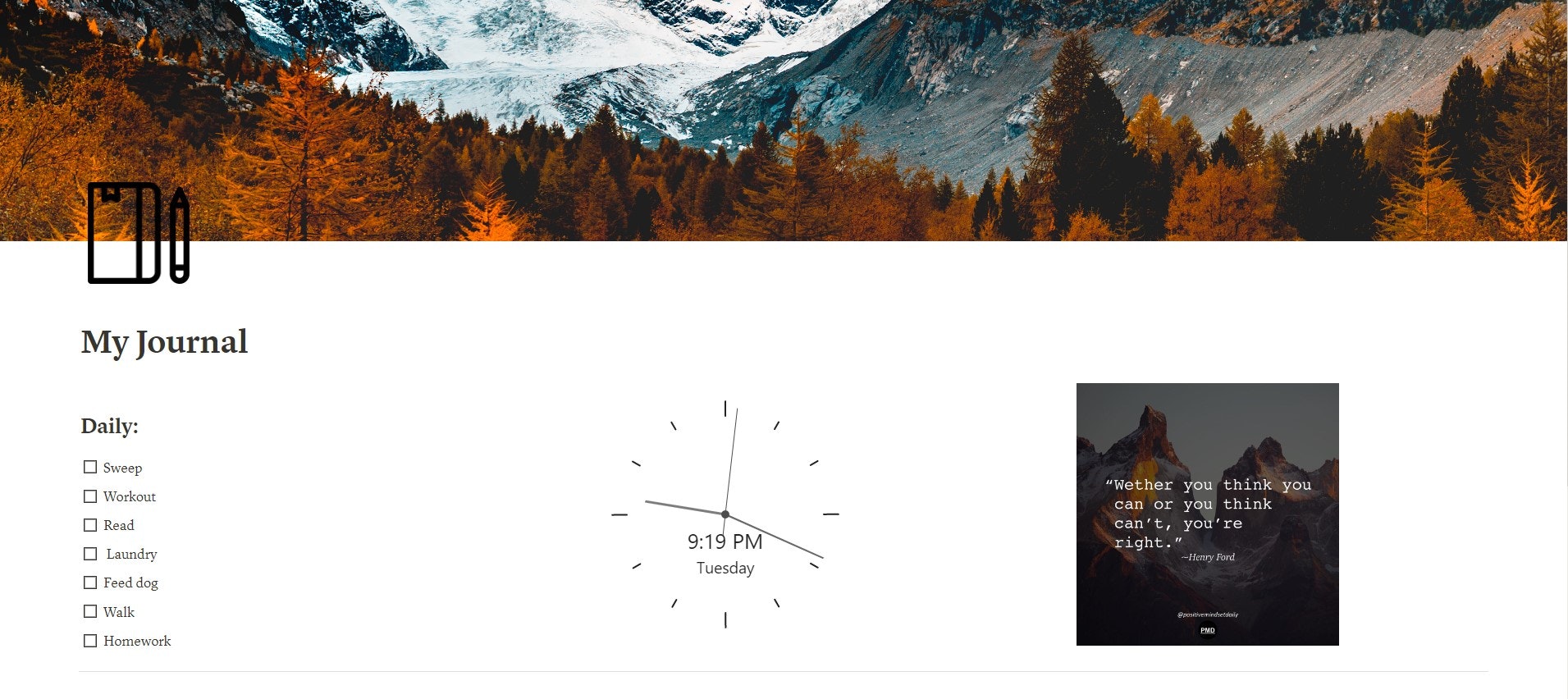 Notion, Daily Journal media 1