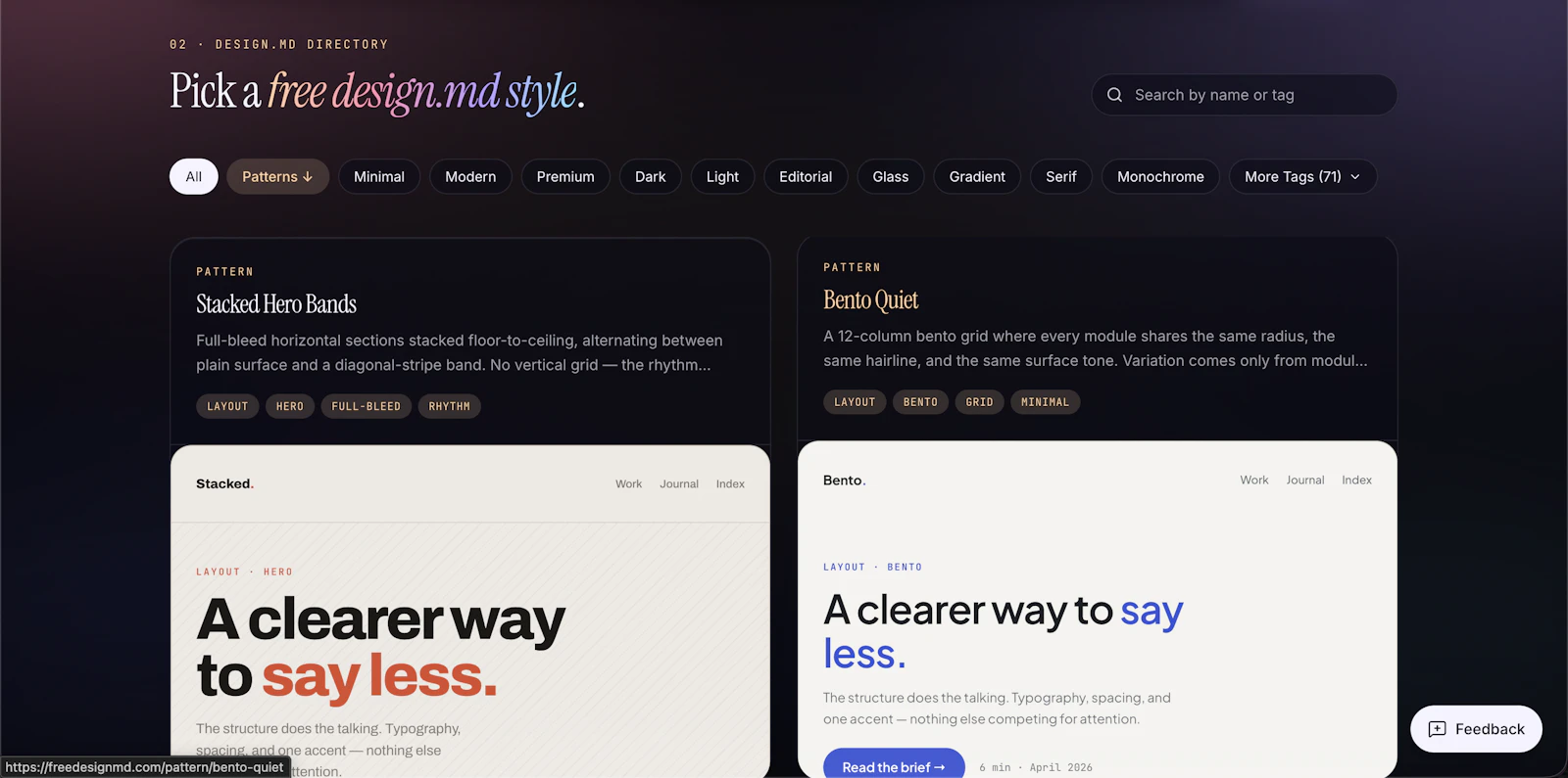 Free DESIGN.md library + UX / UI Lexicon screenshot 3