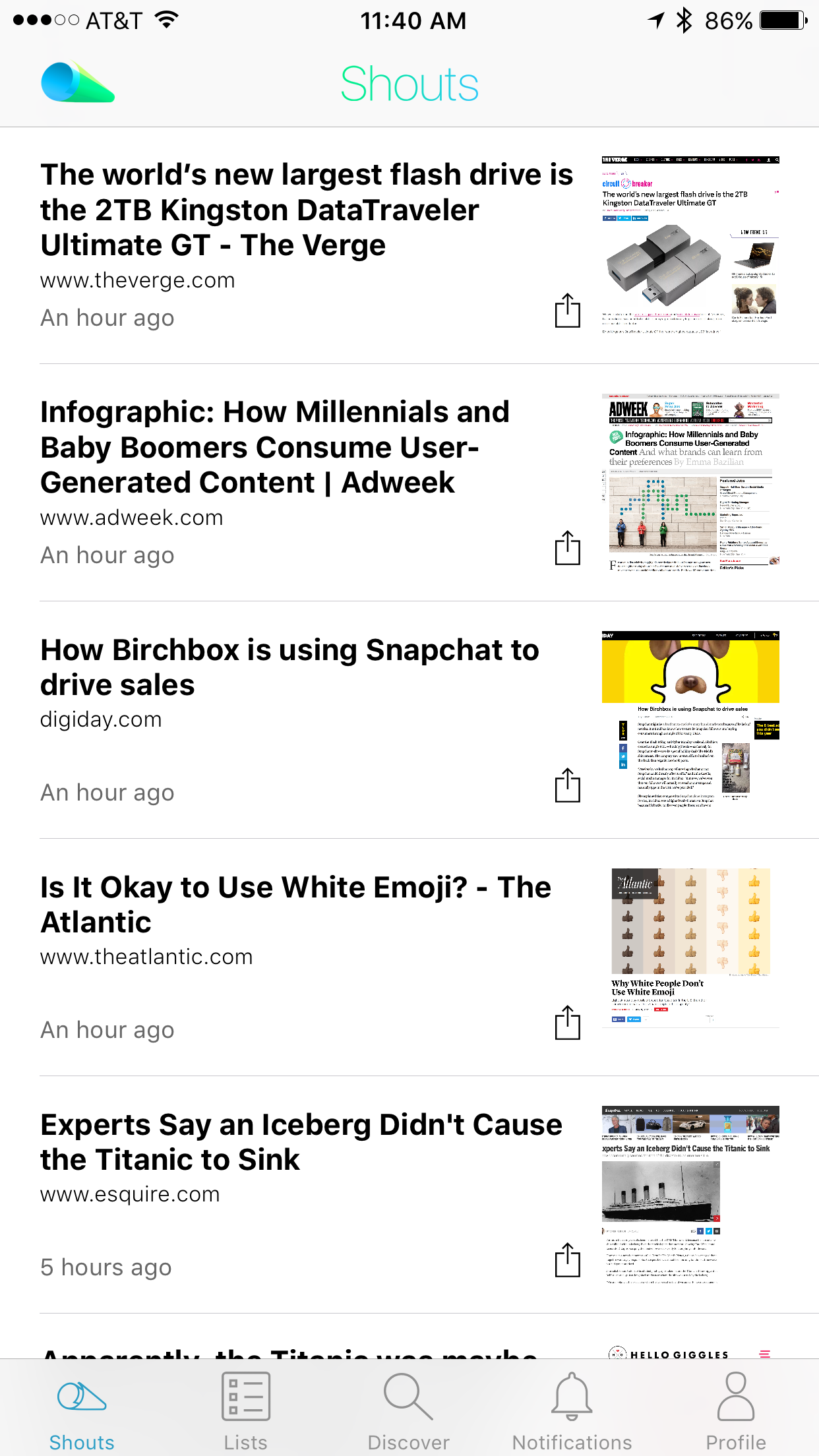 Shout iOS and Chrome gallery image