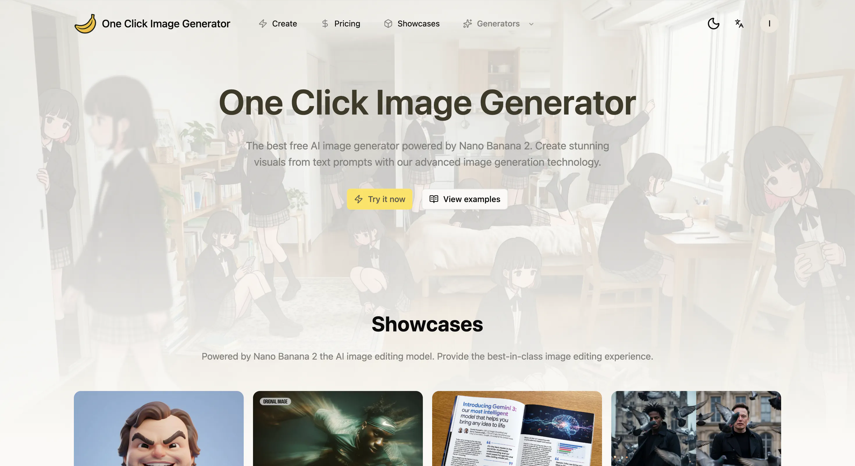 One Click Image Generator 제품 배너