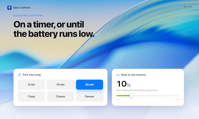 Open Caffeine screenshot 4